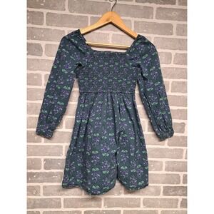 Crewcuts Girls Floral Square Neck Long Sleeves Dress,Size‎ 10